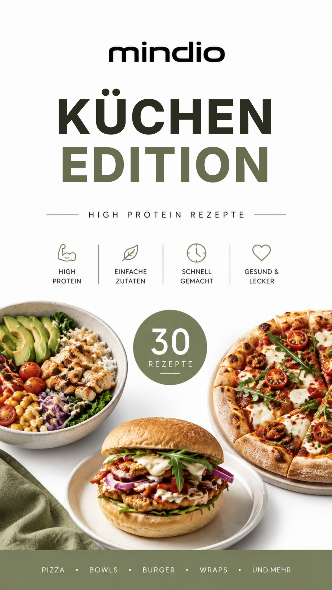 KÜCHEN EDITION – 30 herzhafte High-Protein Rezepte | Mindio Ebook